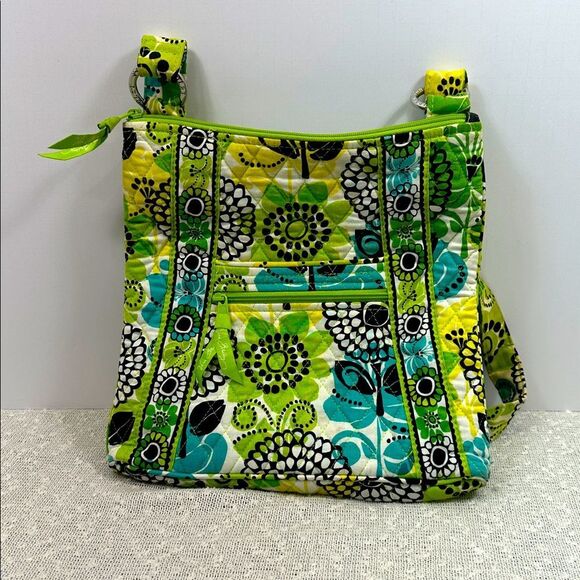 VERA BRADLEY Limes Up Crossbody Purse Bag Tote - Picture 3 of 9